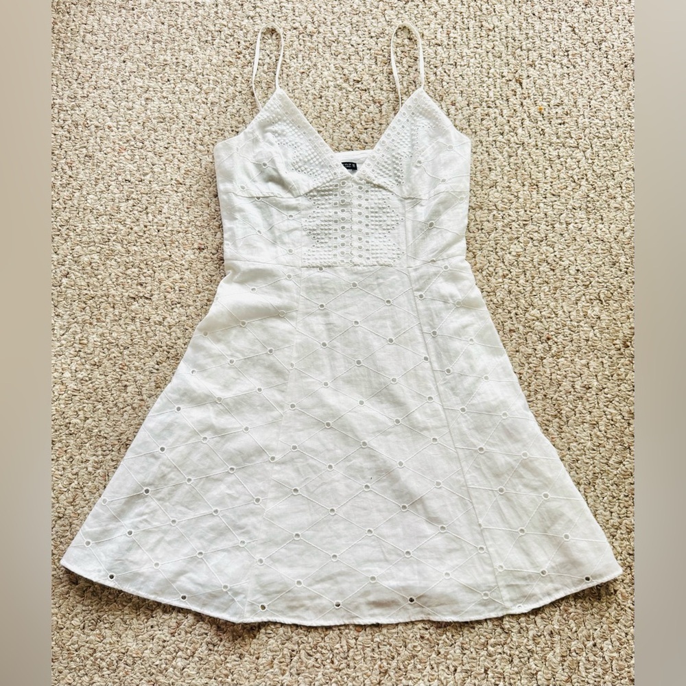 Zara Strappy Mini Dress with Eyelet Embroidery Size XS - Picture 5 of 8